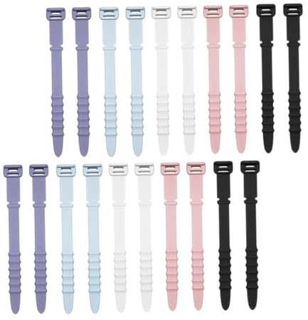 Artibetter 20pcs Silicone Cable Straps Wire Covers for Cables Organizer Cord Management Reusable Ties
