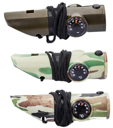 NAMOARLY 3stücke Multifunktionale -kompass-Thermometer-pfeifen Für Notfälle Überlebenswerkzeug Für Camping Wandern Und Outdoor-aktivitäten Laute Signaltöne Und Präzise