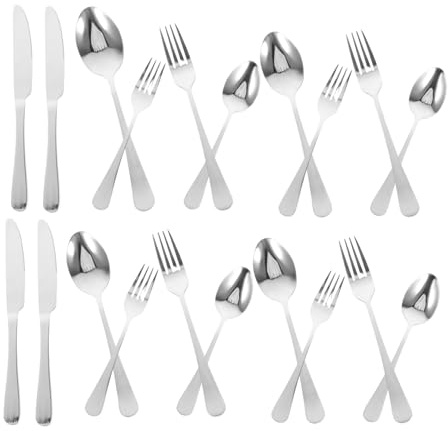 HIAKDOFT 20pièces Fourchettes Et Cuillères De Cuisine Avec Couteaux à Steak Couverts Occidentaux Pour Maison Restaurant