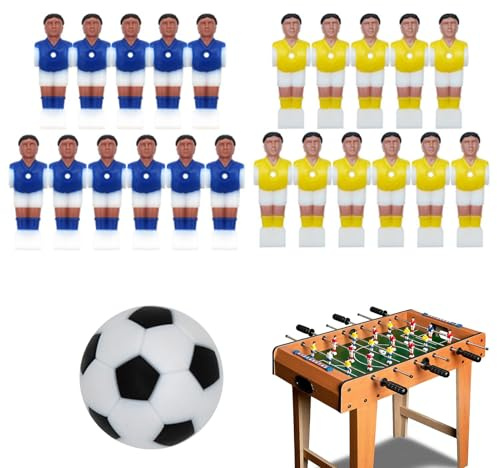 Generisch Fußballmänner Ersatz, Fußballmann mit Ball - Fußballspieler Spielzeug für Tischfußballspiel,Creative Football Men Puppenzubehör für zu Hause, Reisen, Schule