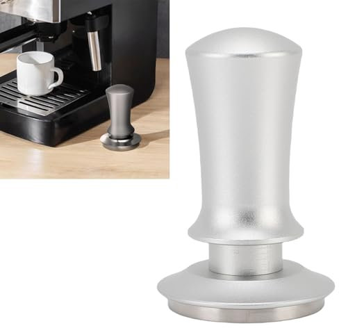 Strumento di Manomissione del caffè da 51 Mm, Manico Comodo Design Automatico Calibrazione Calibrata 304 in Acciaio Inossidabile in Polvere per Casa (nero) (SILVER)