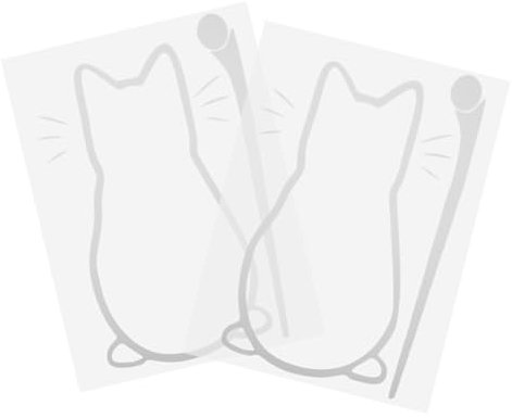 Garneck Adorable Cat Art for Car Window 2pcs Windshield Wiper Sticker Reflectivity for Enhanced Night Visibility