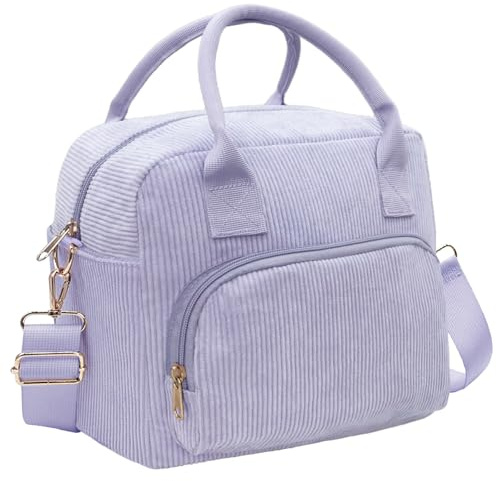 lifwimner Lonchera aislada para mujeres y hombres, 10 L, grande, de pana, suave, reutilizable, para el trabajo, picnic, playa, Purple, Casual