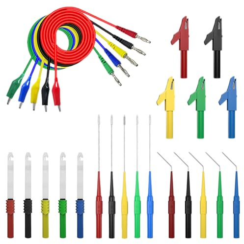 Leads Kit - Soldering Iron Kit | Multitester Lead | Test Probes, Accurate Readings, Strong Tips, PVC Alloy, 5-piece Set, Ideal For Sensors And Electrical Diagnostics