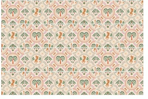 Baldosa adhesiva – vinilo resistente – fácil limpieza – 15x15 cm – lote 24 – antisalpicaduras cocina - Hojas tropicales y piñas