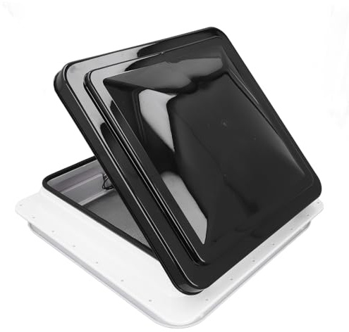 YWBL-WH Kit de Ventilateur de Toit pour Camping-car, Moteur Réversible 12 V, Système de Ventilation en Polyéthylène Noir Résistant aux UV pour Remorques et Camping-cars avec Ouverture de 35,6 Cm