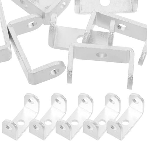 FUNOMOCYA Staffe a U in Lega di Alluminio 10 Pezzi 3 Fori, Supporti per Barre Porta, Ferramenta per Porte da Garage e Pannelli, Accessori di Fissaggio Versatili per Montaggi Industriali