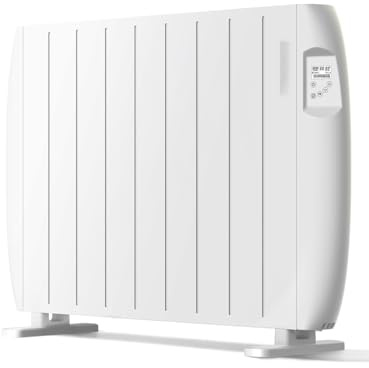 Konvektor Heizung elektrisch,Elektroheizkörper 2000W, Konvektor Heizung mit LCD Display & 24h/7 Tage Timer, Heizkörper mit Fuß und Wandmontage, weiß
