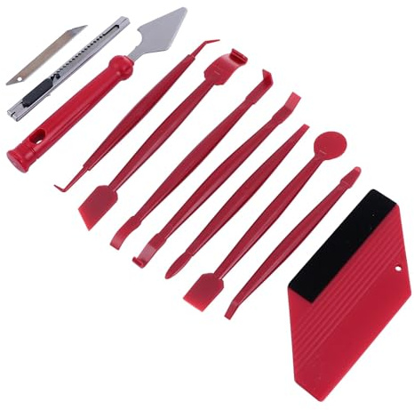 SHINEOFI Kit Strumenti per Pellicole Auto 11 Pezzi Tergivetro e Raschietto in Plastica, Accessori per Wrapping e Colorazione Vetri, Applicatore per Installazione Pellicola Protettiva