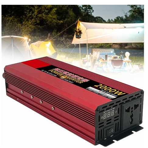 Inverter a Onda Sinusoidale Pura 1200W/1600W/2000W/2500W/3000W/4000W/5000W/6000W/8000W invertitore di potenza DC 12V/24V/48V/60V/72V a AC 110V/220V Convertitore con presa AC(2000W,48Vto220V)