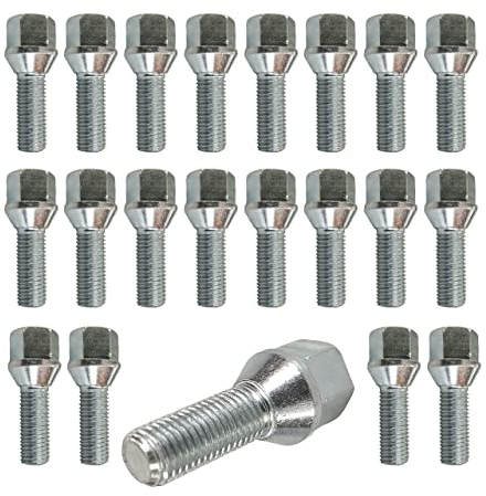 TRACER 20 Bulloni Ruota Bullone Cono Cerchio Cintura 60° M12 x 1.5 28mm compatibile con BMW