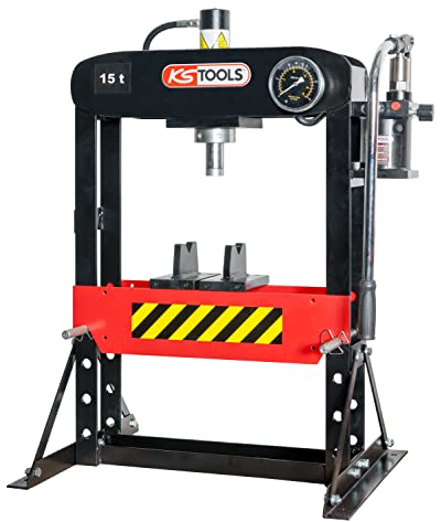 KS Tools - 160.0112 - Presse hydraulique d'établi - presse hydraulique 15 tonnes - Pompe hydraulique 2 vitesses