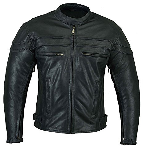 Bikers Gear Chaqueta Sturgis Monza de moto para hombre en cuero con Protecciones