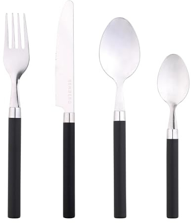 RENBERG HAPPIE COLORS - Set di posate da 24 pezzi - Per 6 persone - Include coltelli, forchette, cucchiai e posate - Acciaio inossidabile di alta qualità - Impugnatura ergonomica