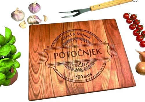 Algis Crafts Personalisiertes Schneidebrett mit Monogramm, Holz