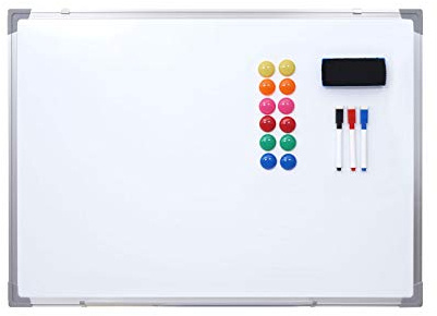 Mendler Whiteboard HWC-C84 Pinnwand, inkl. Zubehör - 60x45cm | Magnettafel, Memoboard