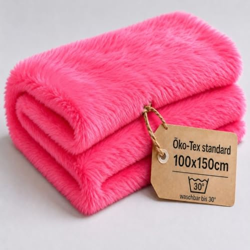 StoffBook pink Fellstoff kunstfell langhaar, Teddyfell, Fell zum Basteln, Plüschstoff, Fellimitat für Kinder, diy, Bastelprojekte, Teddystoff, fluffy fabric Stoff, d204