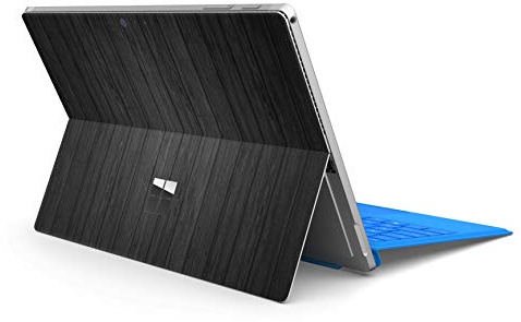 Skins4u Slim Premium Skin Klebeschutzfolie Tablet Schutzfolie Cover für Microsoft Surface Pro 7 Skins Aufkleber Dark Wood