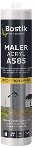 BOSTIK A585 Maler Acryl Weiß – Acryl Dichtstoff, Witterungs- und Alterungsbeständig, Für Innen- und Außenbereich, Überstreichbar, Geeignet für Alle Materialien, 300ml