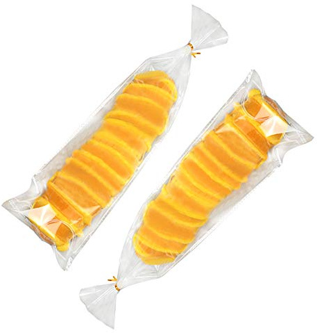 FSSTUD Lot de 100 sacs à pain en plastique transparent avec attaches torsadées 9 x 40 cm
