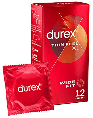Durex Thin Feel XL Condoms, Pack of 12