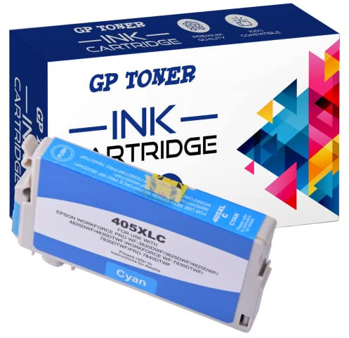 GP TONER Druckerpatronen Ersatz für Epson 405XL Tintenpatronen für Epson Workforce Pro WF-3820DWF WF-4820DWF WF-4825DWF WF-4830DTWF WF-7840DTWF (405XL Cyan)