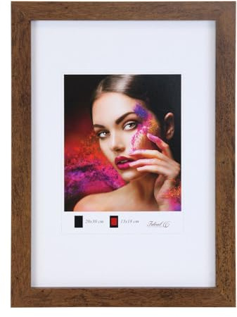 IDEAL TREND Holz Bilderrahmen Lifestyle Plexi Foto Rahmen Collage Wanddeko Poster HR-25: Farbe: Braun | Format: 50x70