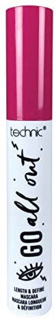 Technic Go All Out Length & Define Mascara - Lengthening Mascara With a Flexible, Tapered Wand For Maximum Emphasis & Definition. Vegan Formula In Deep Black Which Does Not Flake or Smudge. 13ml