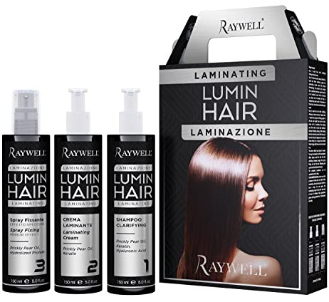 Raywell Lumin Hair Laminazion - Aceite, loción, sin perfume, a base de plantas, rizado, ondulado, seco, dañado