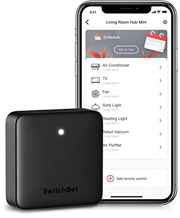 SwitchBot Hub Mini Smart Fernbedienung - IR-Sendersystem, Verbindung zu WLAN, Klimaanlagensteuerung, kompatibel mit Alexa, Google Home, Siri, IFTTT (Black)