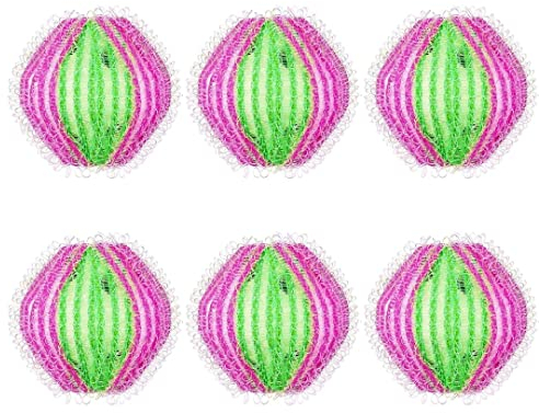Blissify Washing Machine Lint Filters (Pack Of 6) – Pink Micro-Circle Bristle Pet Hair Catcher for Washing Machine - Reusable Hair Remover Lint Balls - Washing Machine Laundry Balls