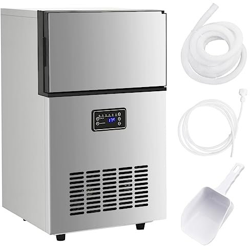 vidaXL Macchina per Ghiaccio Argento 45 kg / 24 h