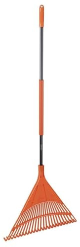 BLACK+DECKER Gartenrechen - 168 x 60 x 5,5 cm - Rasenrechen mit Komfortablem Griff - Mehrwegharke - Orange/Schwarz