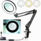 Kevsuvqin Lampada con Lente di Ingrandimento Professionale, 10x Lente di Ingrandimento con Luce, Lampada LEnte INgrandimento con Morsetto e Braccio Orientabile, 3 Modalità Colore, 10 di Luminosità
