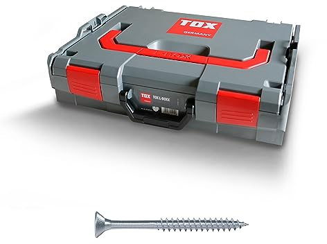 TOX L-BOXX Spanplattenschrauben Sortiment TX, robust, effektiv, belast- + stapelbar mit 12-Mulden-Kleinteileinsatz, inklusiv Holzschrauben mit TX-Antrieb, 1810 tlg., 094903405