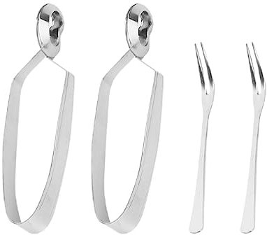 BESTonZON 4pcs Baked Snail Tableware Snail Tong Buffet Tongs Snail Fork Clip Spring Food Tongs Escargot Clamp Seafood Forks Snail Escargot Tongs Grabbing Sailboat Spaghetti Stainless Steel