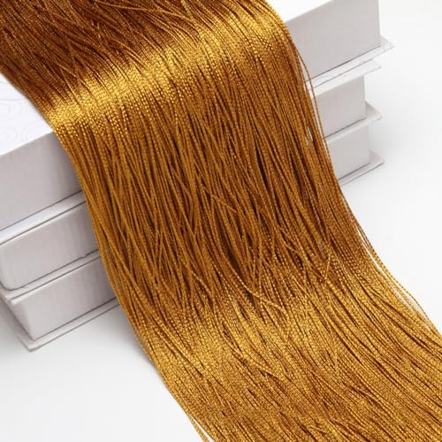 Wambere 2 pezzi, 1 m × 2 m, tenda a fili, tenda per porta, in corda, per decorazione di finestre, divisori, decorazione per feste, colore oro