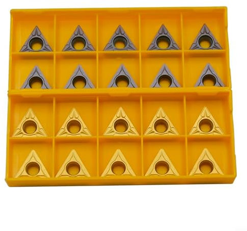 SPORTARC Juego de 20 insertos de carburo TCMT16T304 TCMT16T308, herramientas de torneado de torno para acabado y semiacabado de corte de metal
