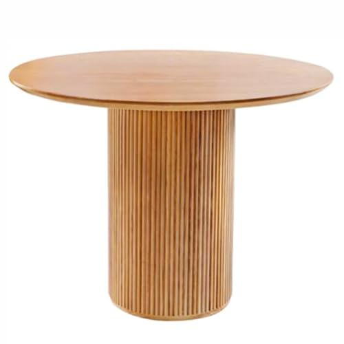 JHAISMAO Rund Massivholz Esstisch Schlichtheit Modern Und Zeitgemäß Tulip Tisch Mit Hölzernem Sockel Leisure Couchtisch Esszimmertisch 4 Bis 6 Plätze Küchentisch(Size:80cm)
