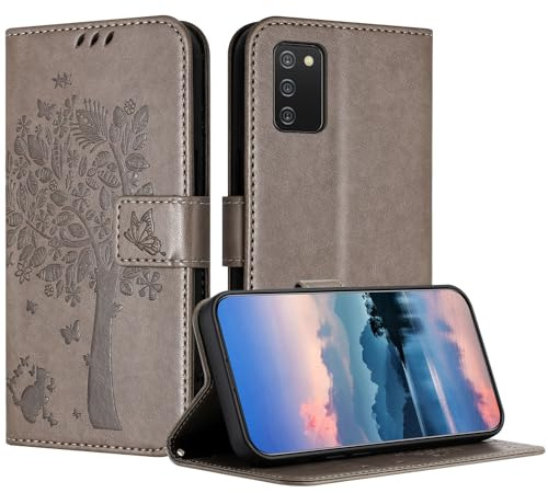 JayModCase Funda para Samsung Galaxy A03S, Carcasa Case Plegable Protector Función de Soporte Tarjetas Magnética Compatible con Samsung A03S - Gris