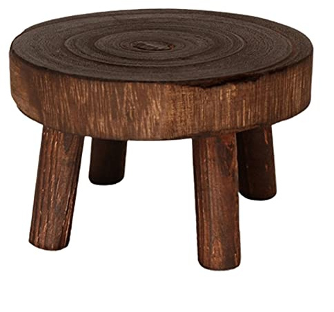 Support pour plantes en pot en bois massif banc rond support de pot de fleurs plante et plantes succulentes support présentoir tabouret maison jardin patio décoration pot de fleurs (couleur : marron,