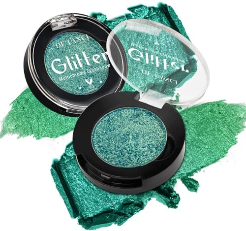 Glitzer Multichrome Chamäleon Grün Lidschatten Palette, Schimmerndes Metallisches Holografisches Leuchtendes Augen Make-up für Frauen/Mädchen, Hochpigmentiertes Puder, Bühnen-/Party-Make-up