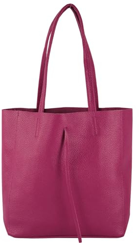 modamoda de T253 Damen Leder Henkeltasche mit Innentasche, handmade in Italy