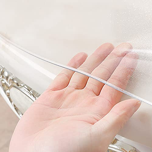 Matte runde Tischdecke, 2 mm Dicker, langlebiger PVC-Tischdeckenschutz, wasserdichte transparente Tischdecke, zum Dekorieren von Esstischen, Besprechungstischen, Tischschutz (Durchmesser 140