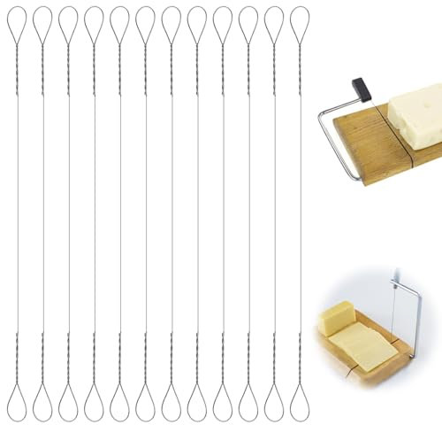 Gjinxi 12PCS Cheese Slicer Wire Replacement for Marble Cheese Slicer Board, 5.7 Inches Cheese Cutter Wire 304 Stainless Steel Cheese Slicer Wire Replacement Parts for Block Cheeses Butter Cutting