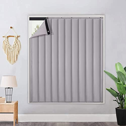 Insulated Heavy Duty Blackout Door Curtain for Cold Protection and Soundproofing Waterproof and Windproof Temporary Blinds with 50 Size Options for Window Treatment and Doorway Blanket