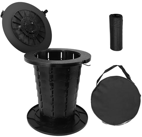 Tragbare Camping Toilette, Faltbar, Höhenverstellbar, Mobiles Trockentoilette für Erwachsene und Kinder, Boot, Strand, Autofahrten