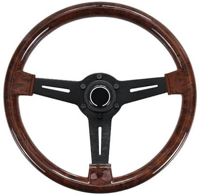Volant voiture Volant Course Universel En Bois 350 Mm Pour Le Sport Dérive(STYLE A)