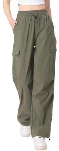Atxnn Pantalon Cargo Femme Strech Large Pantalons de Travail à Séchage Rapide Elastique Taille Haute Multipoche Y2K Streetwear