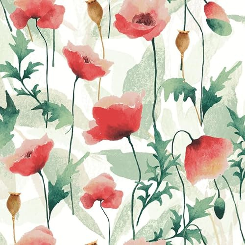 20 Servietten Blumen Kunstvolle Mohnblumen als Tischdeko. Papierservietten mit Motiv. Auch für Decoupage und Serviettentechnik 33x33cm
